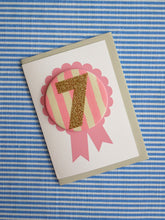 Load image into Gallery viewer, Birthday Card With Candy Striped Number Badge