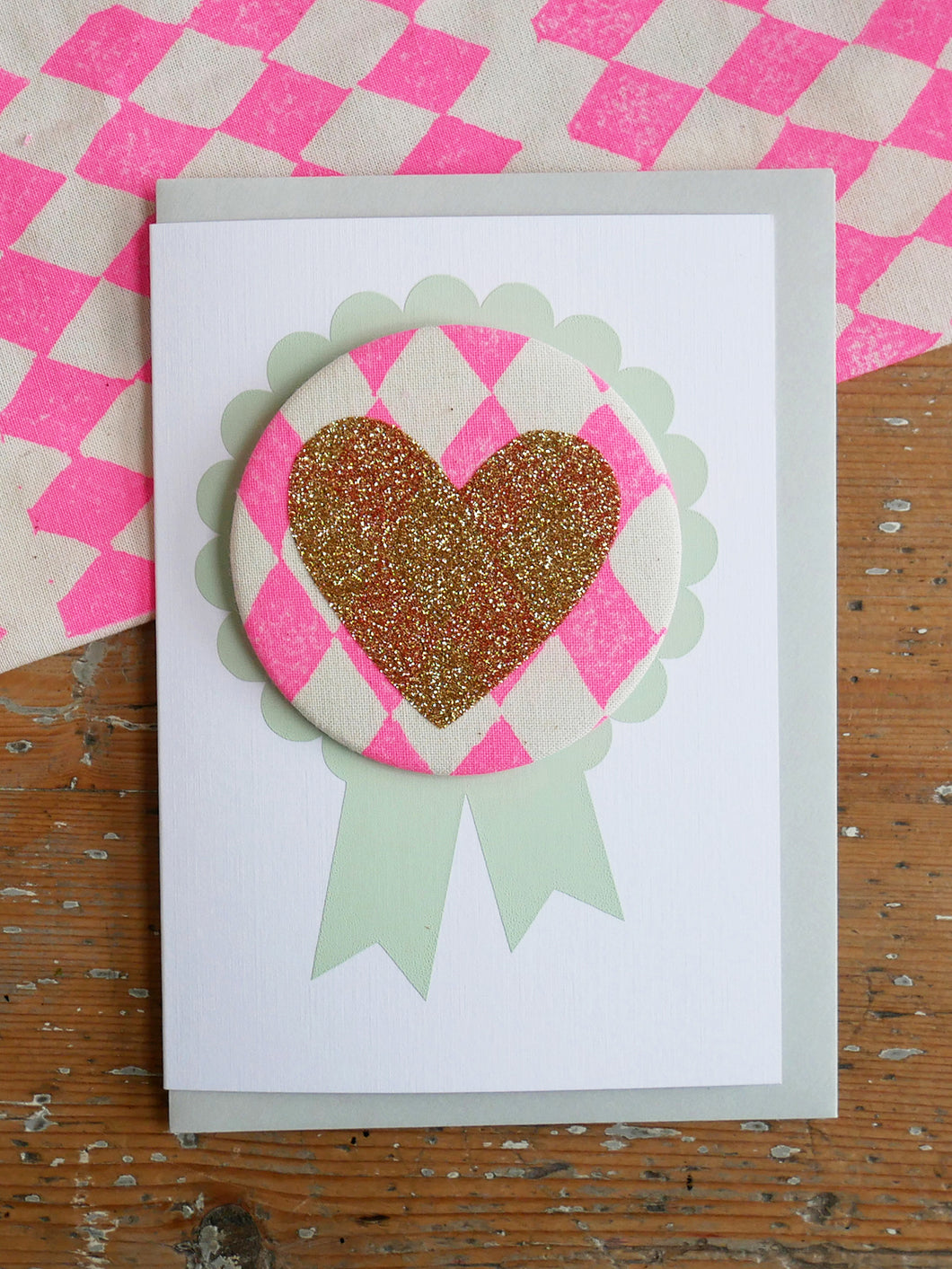 Heart Badge with Greeting Card