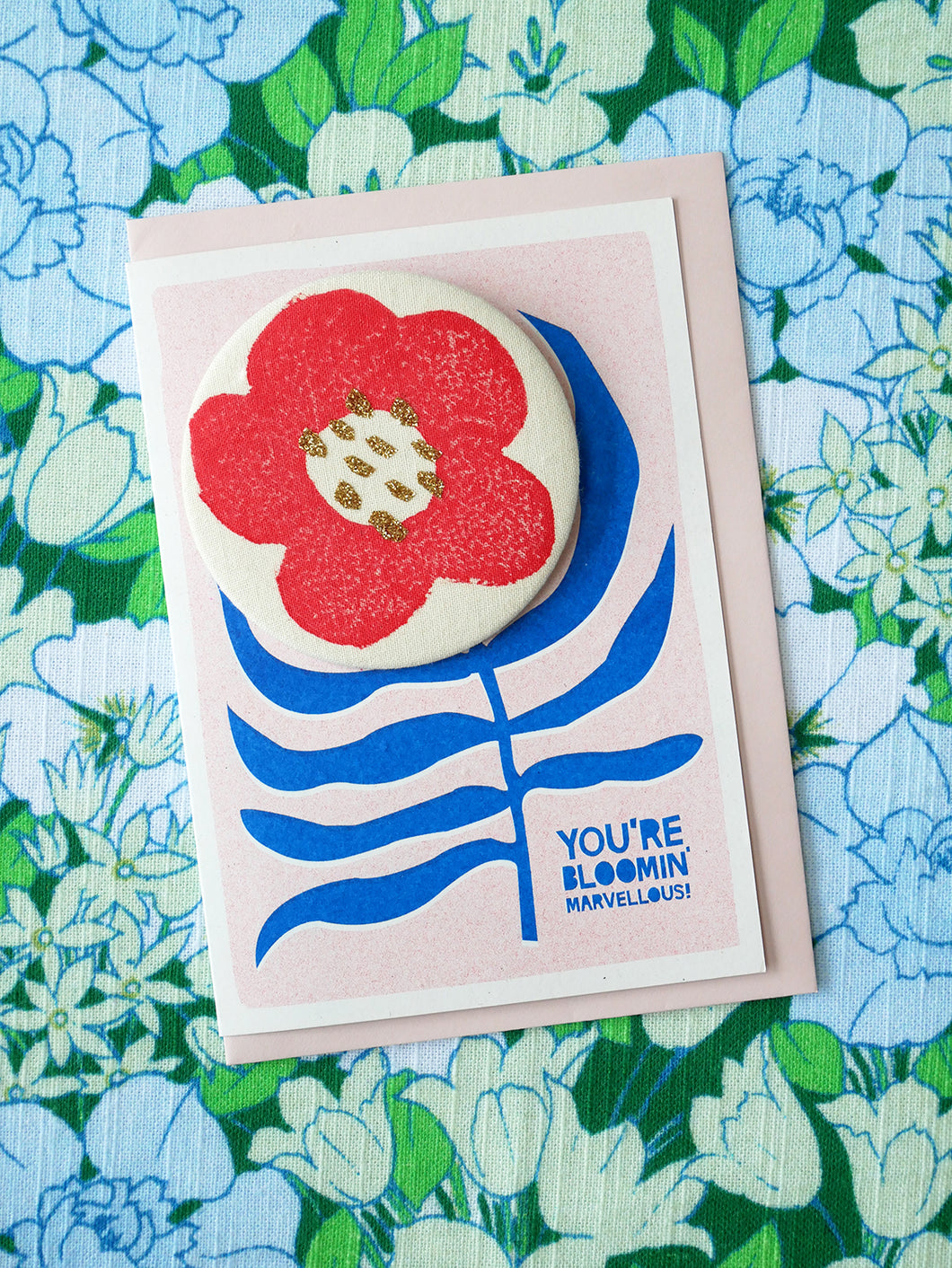 Flower Badge with Greeting Card
