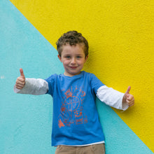 Load image into Gallery viewer, Boy wearing his new t-shirt design
