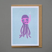Load image into Gallery viewer, Octopus Riso Printed Card, A6