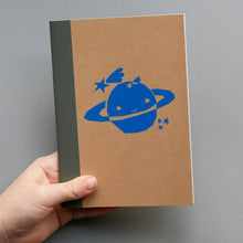 Load image into Gallery viewer, Saturn Planet Hand Screen Printed Notebook