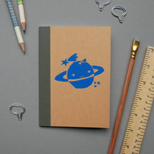 Load image into Gallery viewer, Saturn Planet Hand Screen Printed Notebook
