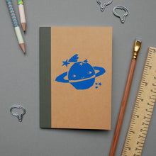 Load image into Gallery viewer, Saturn Planet Hand Screen Printed Notebook