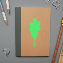Load image into Gallery viewer, Oak Leaf Hand Screen Printed Notebook