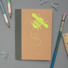 Load image into Gallery viewer, Bee Hand Screen Printed Notebook