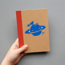Load image into Gallery viewer, Saturn Planet Hand Screen Printed Notebook