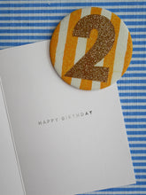 Load image into Gallery viewer, Birthday Card With Candy Striped Number Badge
