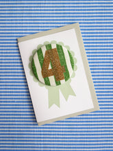 Load image into Gallery viewer, Birthday Card With Candy Striped Number Badge
