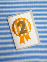 Load image into Gallery viewer, Birthday Card With Candy Striped Number Badge

