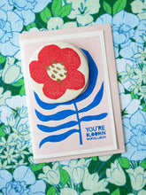 Load image into Gallery viewer, Flower Badge with Greeting Card
