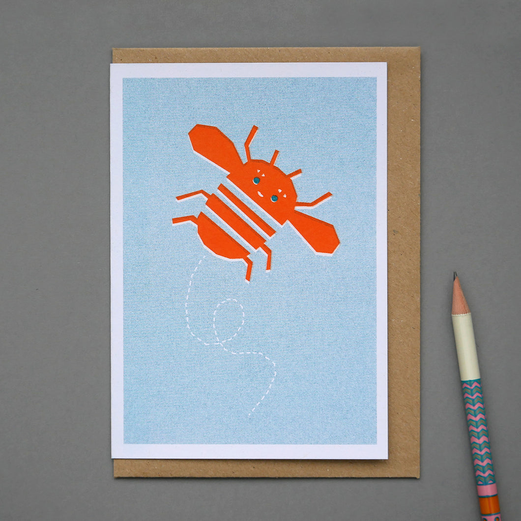 Bee Riso Printed Greeting Card, A6