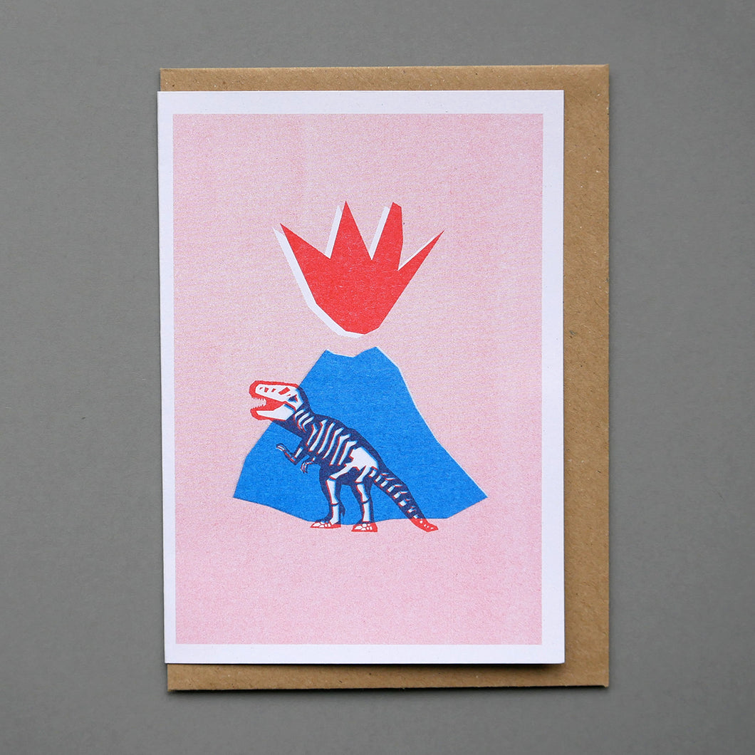 Dinosaur Riso Printed Card, A6