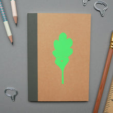 Load image into Gallery viewer, Oak Leaf Hand Screen Printed Notebook
