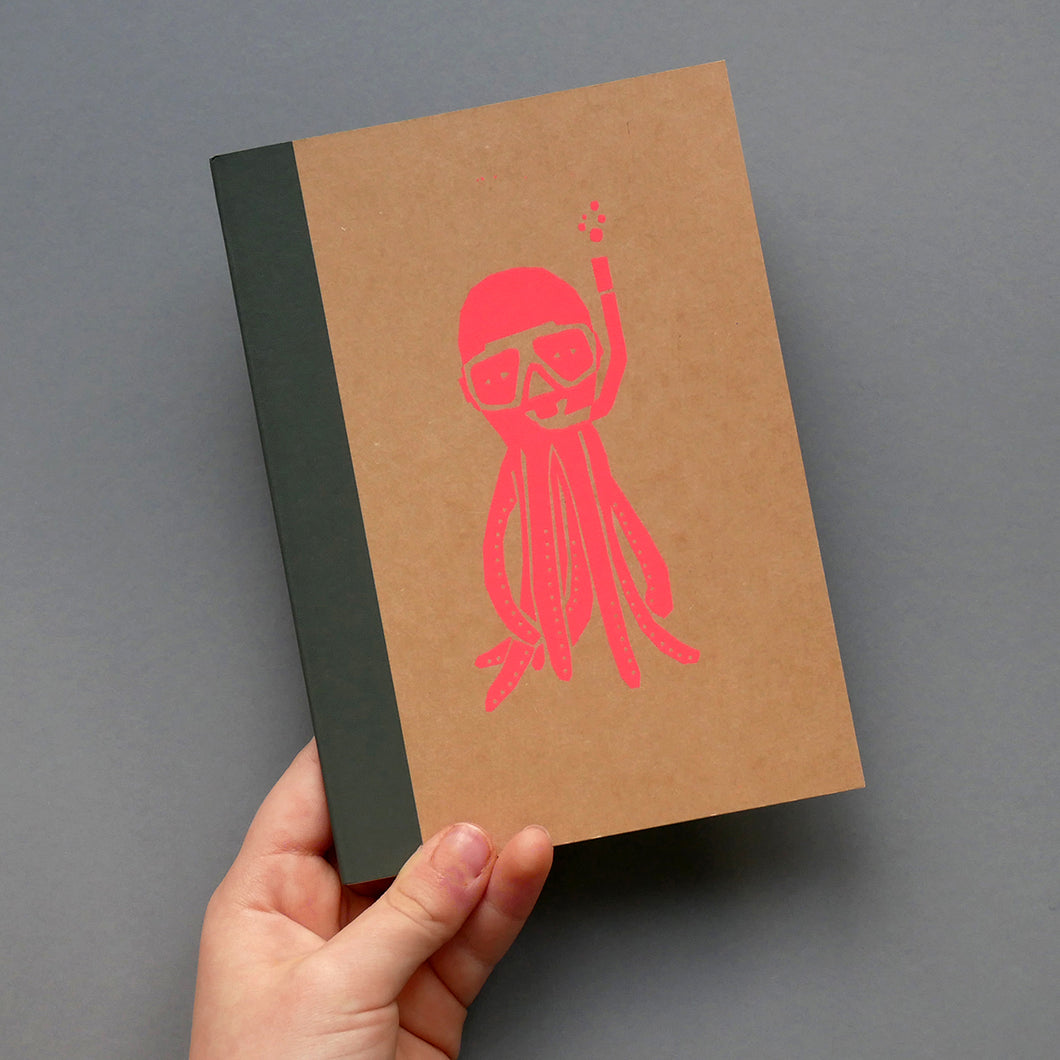 Octopus Hand Screen Printed Notebook