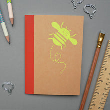 Load image into Gallery viewer, Bee Hand Screen Printed Notebook
