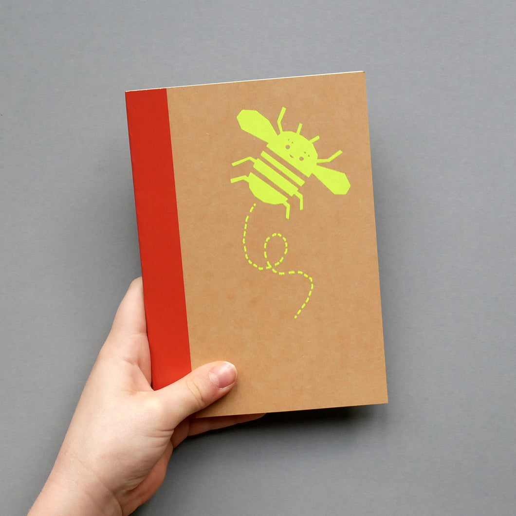 Bee Hand Screen Printed Notebook